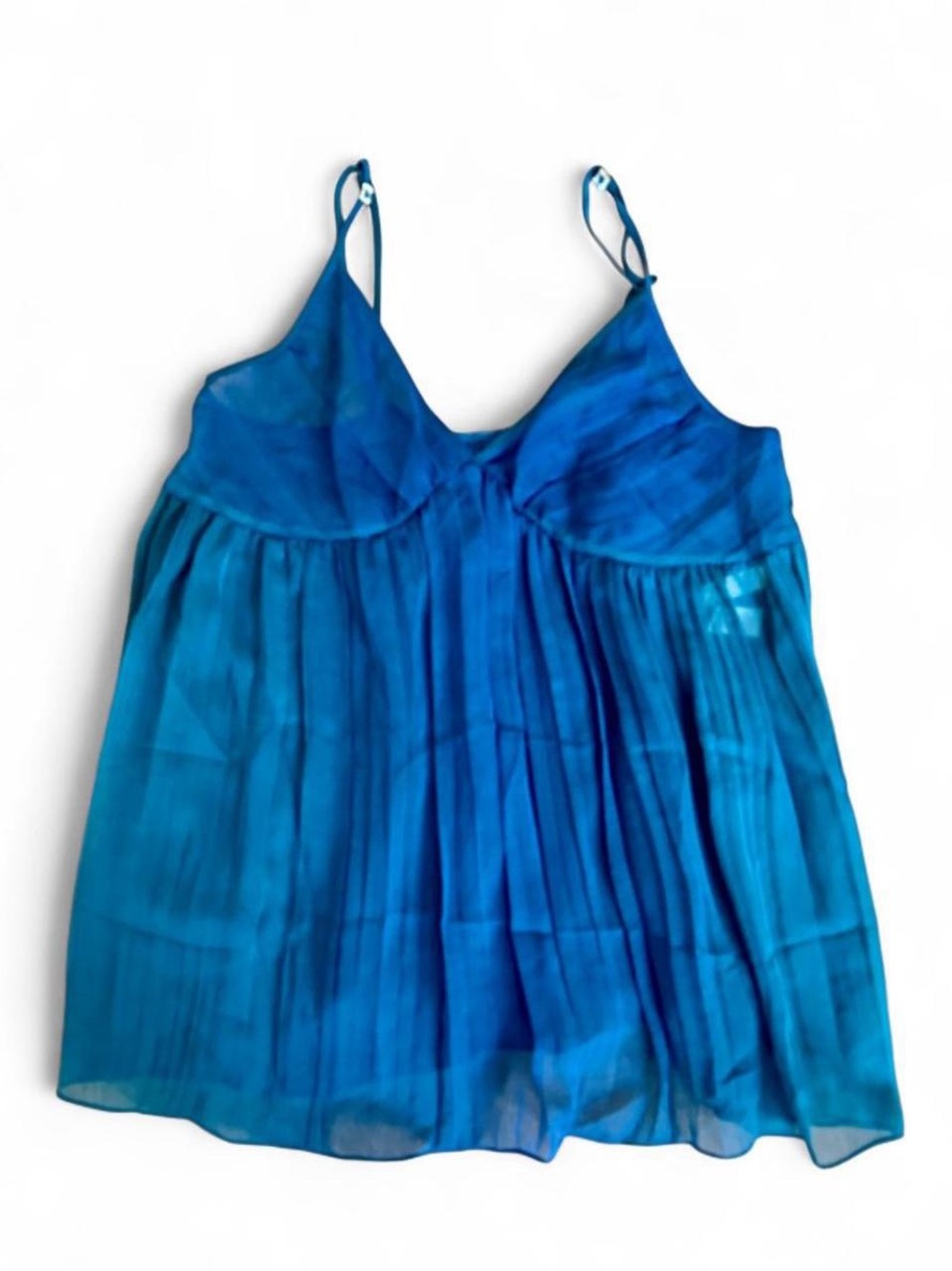 Valerie Stevens Teal-Blue Chiffon Spaghetti Strap Camisole
